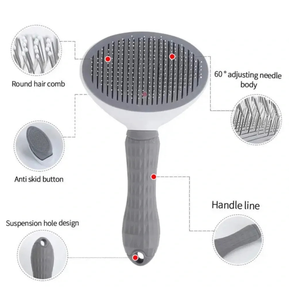 Cat and Dog Hair Brush for Shedding,Brush for Short and Long Haired. GRAY